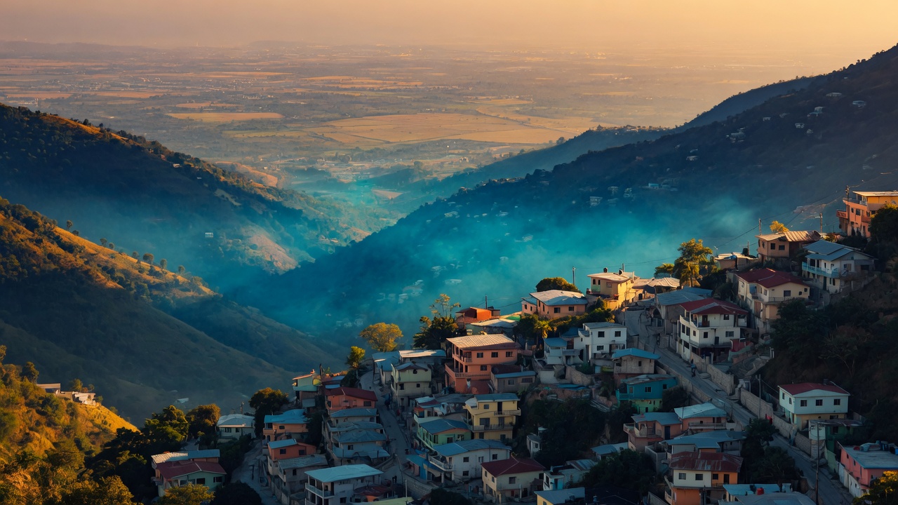 Crépuscule sur l’Ouest, près de Pétion-Ville.